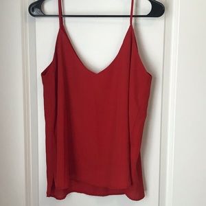 Dark red flowy tank top